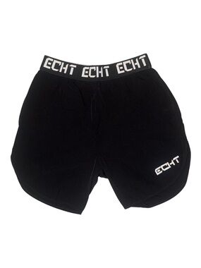ECHT Black Men's Athletic Shorts with White Logo Waistband